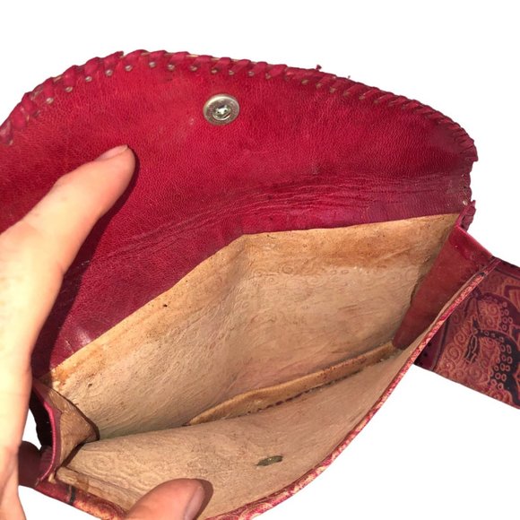 3 Piece Set South American hooved Deer TOOLED LEATHER wallet case set E… - Picture 2 of 5